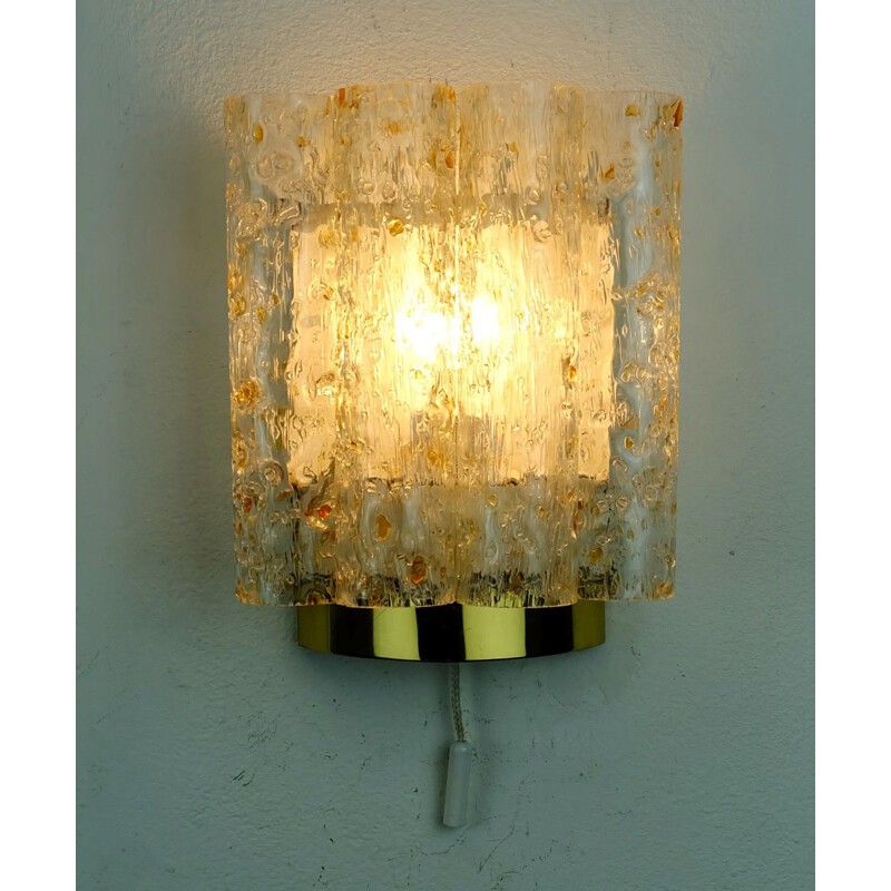Pair of wall lamps with 4 glass tubes produced by Doria - 1960s