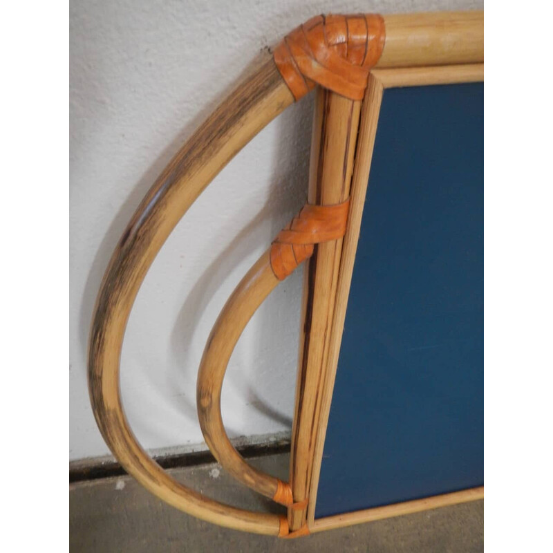 Vintage mirror with rattan frame