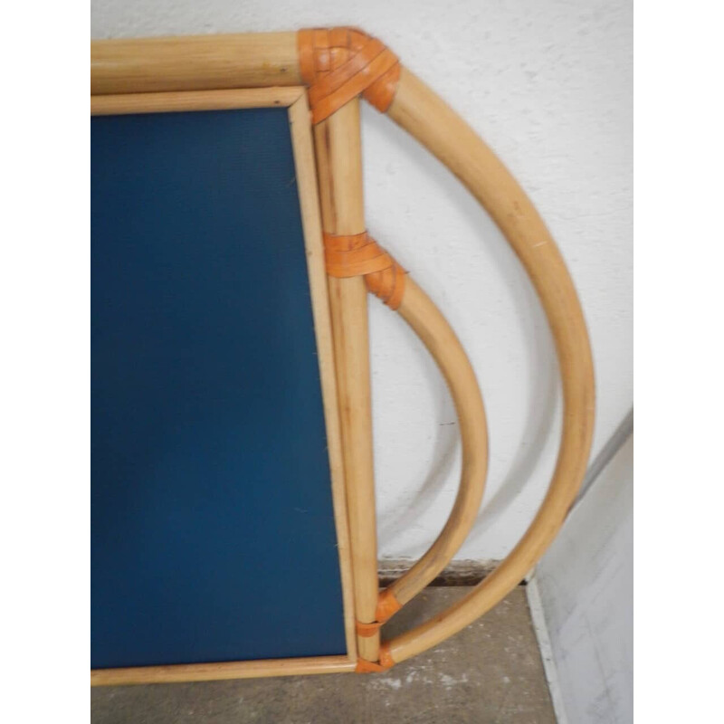 Vintage mirror with rattan frame