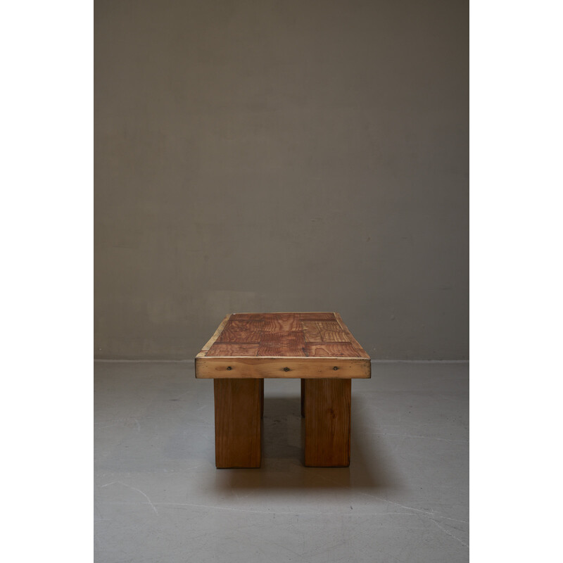 Vintage Wabi Sabi salontafel in massief grenenhout