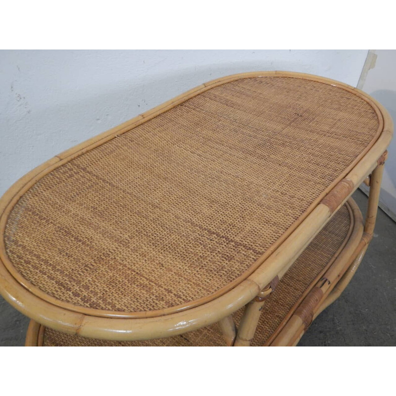 Tavolino in rattan vintage