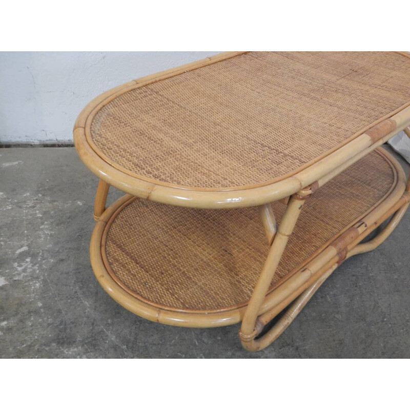 Mesa de café Vintage rattan