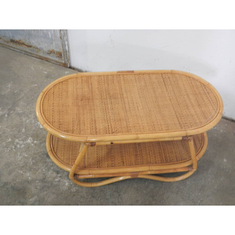 Vintage rattan coffee table