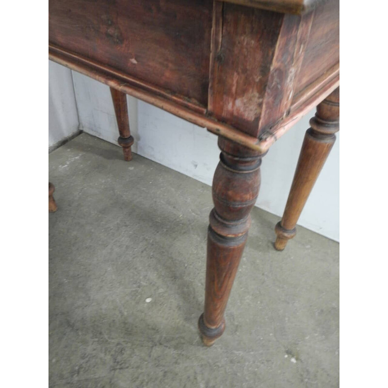 Mesa auxiliar vintage de madera de abeto y álamo