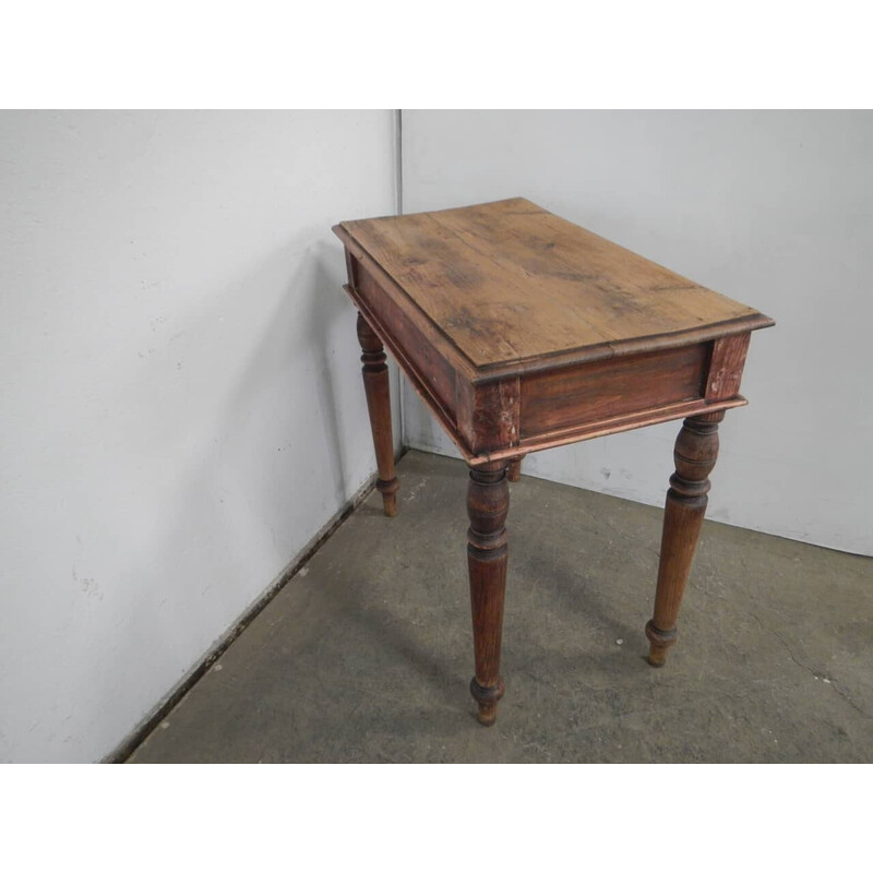 Vintage side table in fir and poplar wood