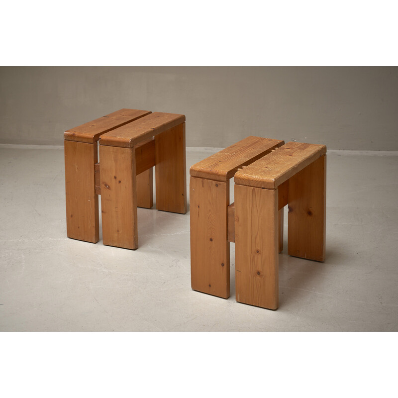 Pair of vintage stools by Charlotte Perriand