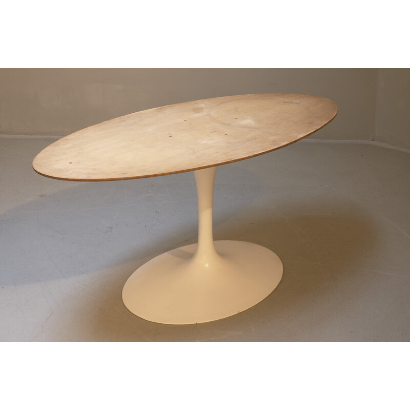 Mesa de comedor ovalada vintage en mármol de Eero Saarinen para Knoll, 1957