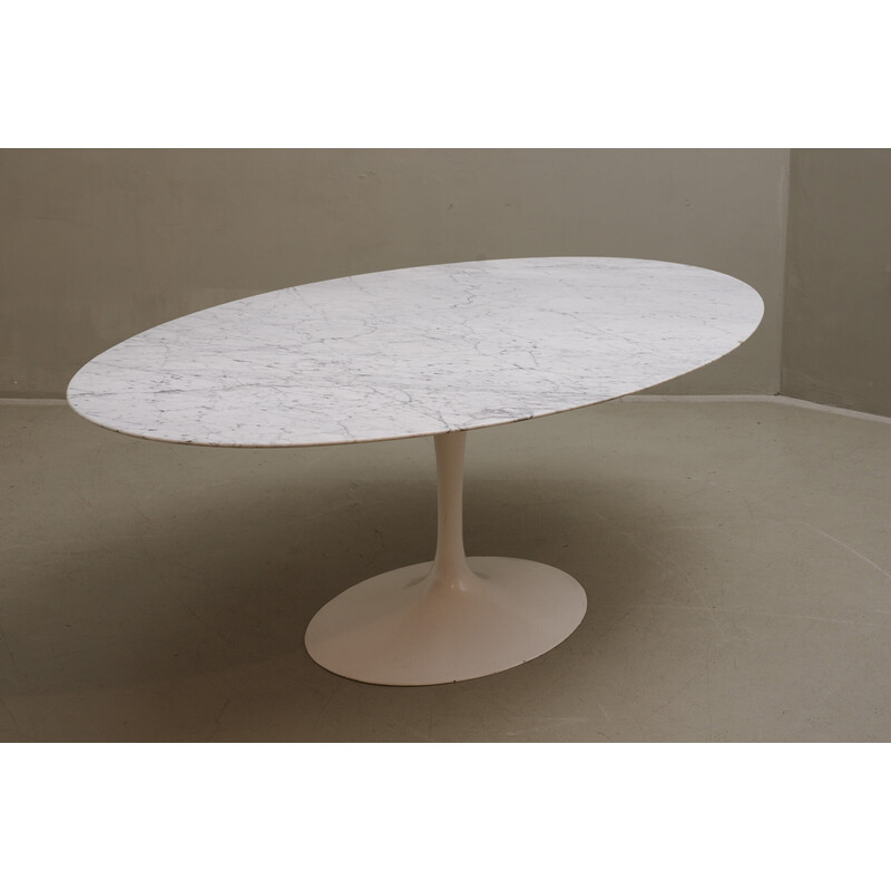 Vintage oval dining table in marble by Eero Saarinen for Knoll, 1957