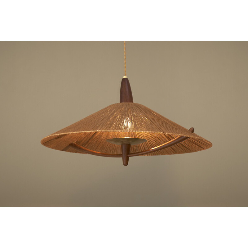 Suspension vintage en sisal par Temde