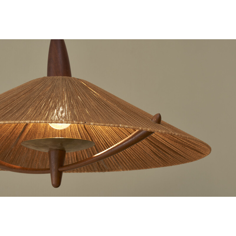 Vintage sisal pendant lamp by Temde