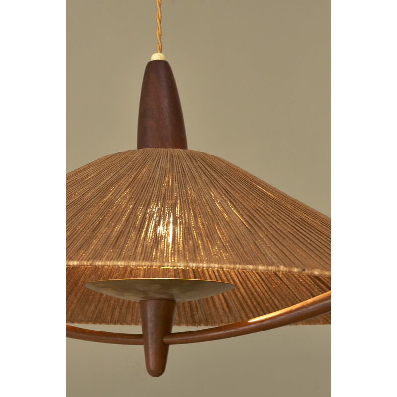 Suspension vintage en sisal par Temde