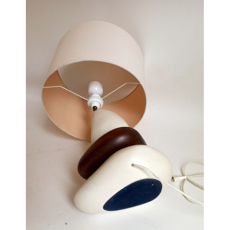 François Châtain vintage table lamp with 3 pebbles