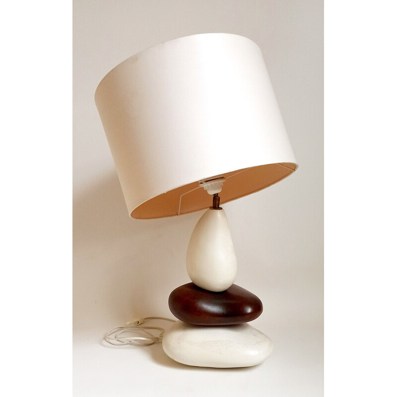 Lampe à poser vintage François Châtain à 3 galets