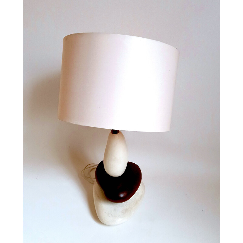 François Châtain vintage table lamp with 3 pebbles