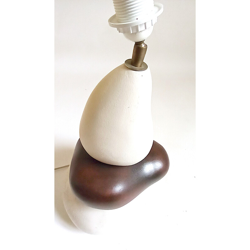 François Châtain vintage table lamp with 3 pebbles