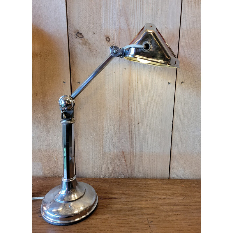 Vintage lamp "Pirouett" in chromed brass and glass