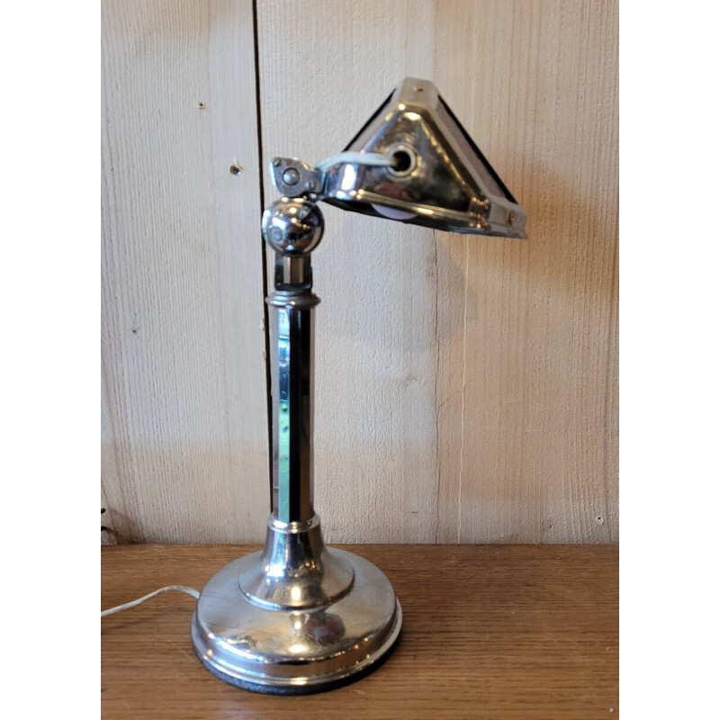 Vintage lamp "Pirouett" in chromed brass and glass