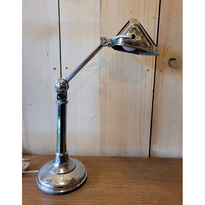 Vintage lamp "Pirouett" in chromed brass and glass