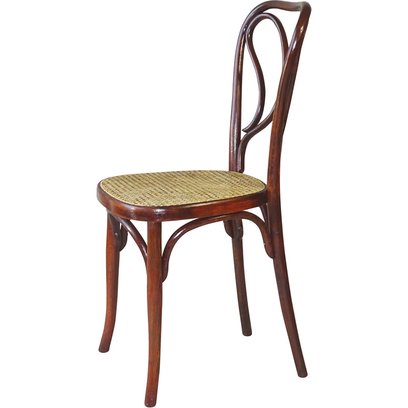 Vintage-Stuhl aus Rohrgeflecht Bistro Fischel Nr. 234, 1910