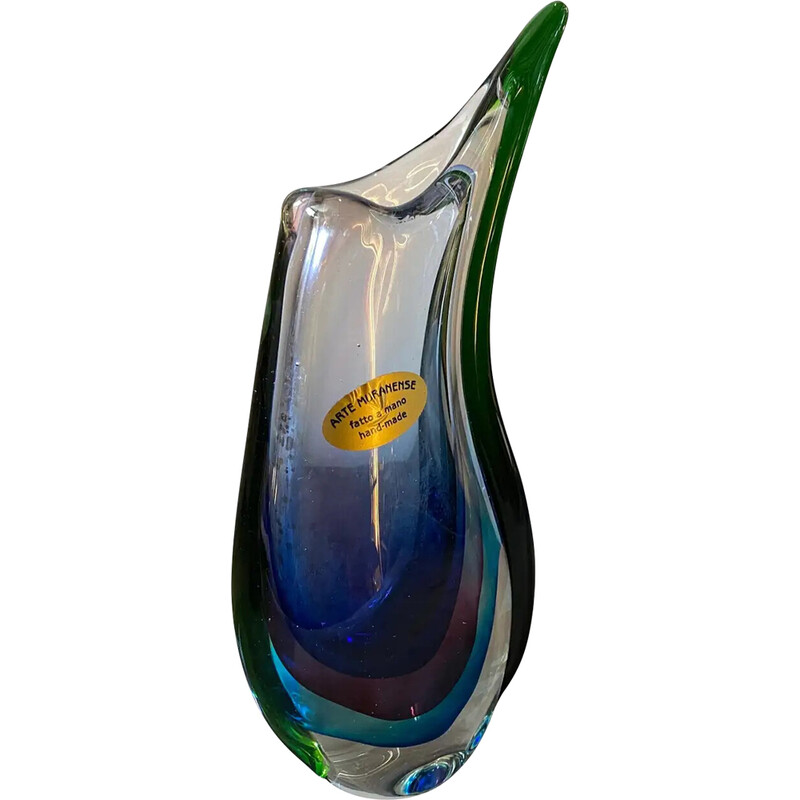 Vintage Sommerso Murano glass vase by Vincenzo Nason, 1980s