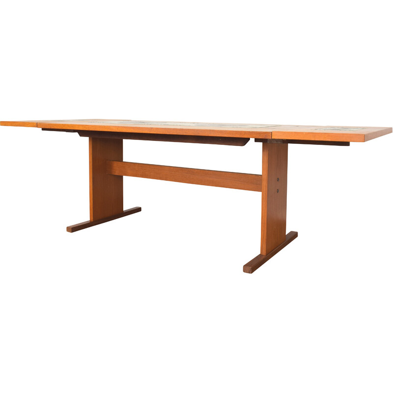 Vintage teak and tile dining table by Gangso Mobler, Denmark 1960s