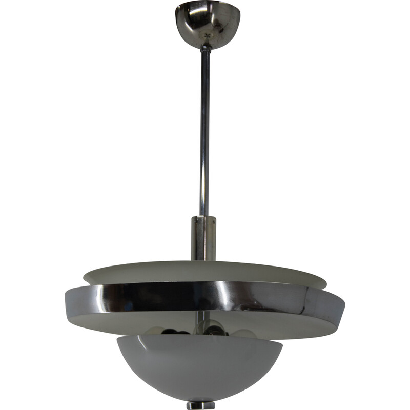 Vintage Bauhaus chandelier by Ias, Czechoslovakia 1930s