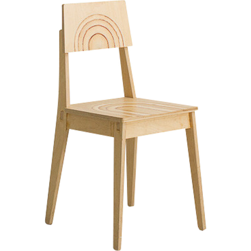 Silla vintage de madera contrachapada