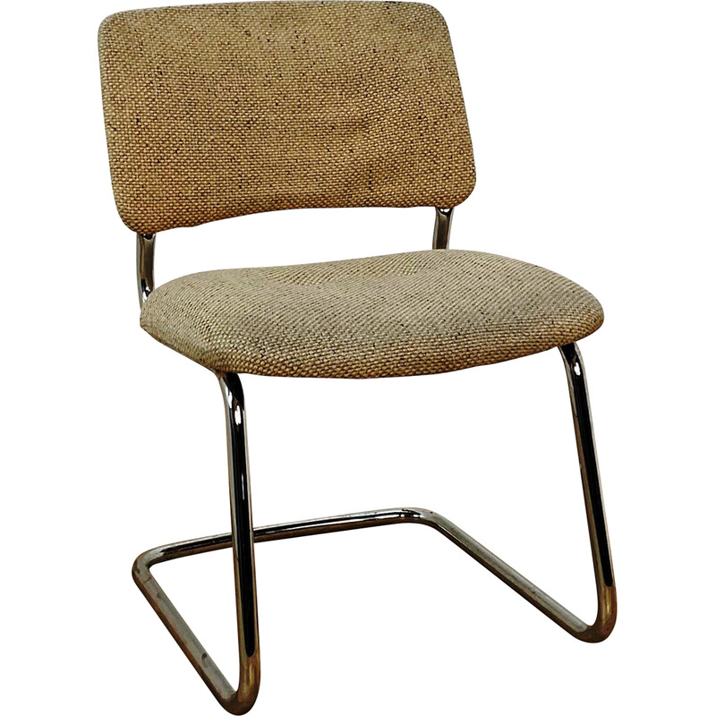 Chaise vintage en aluminium et laine par Strafor