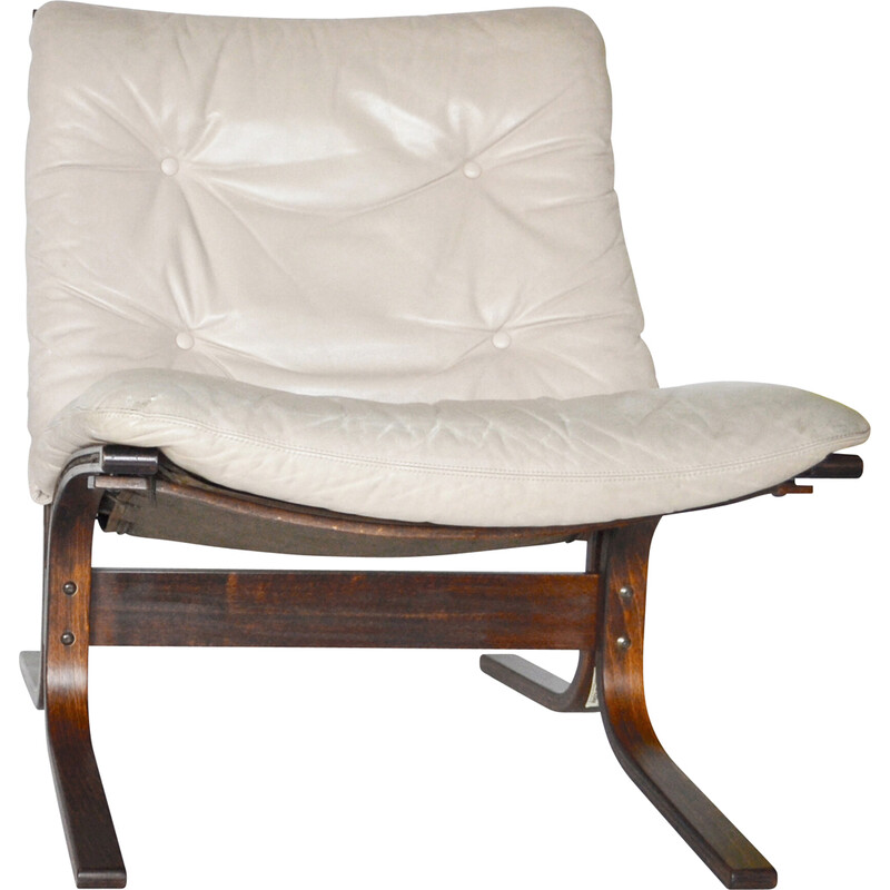 Vintage leather Siesta armchair by Ingmar Relling for Westnofa, 1960s