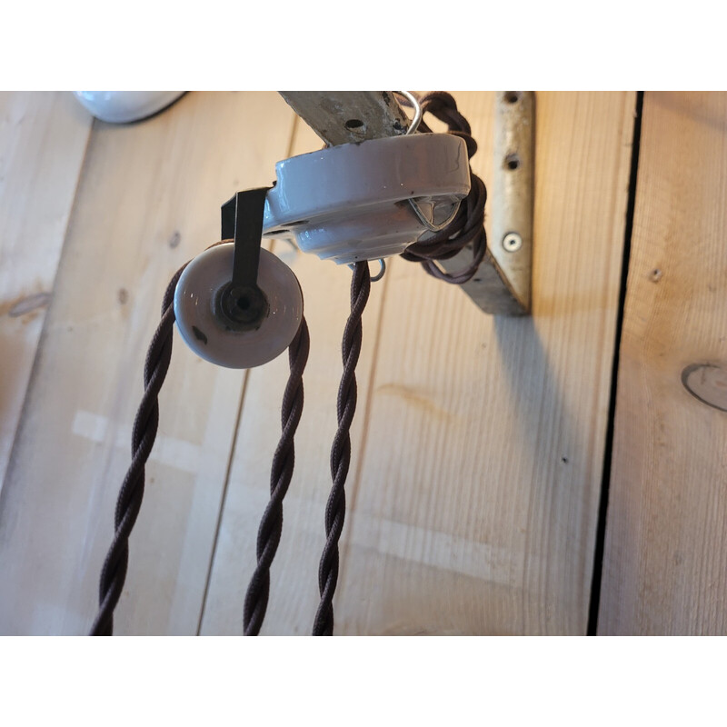 Vintage pendant lamp "rise and fall" in pressed glass