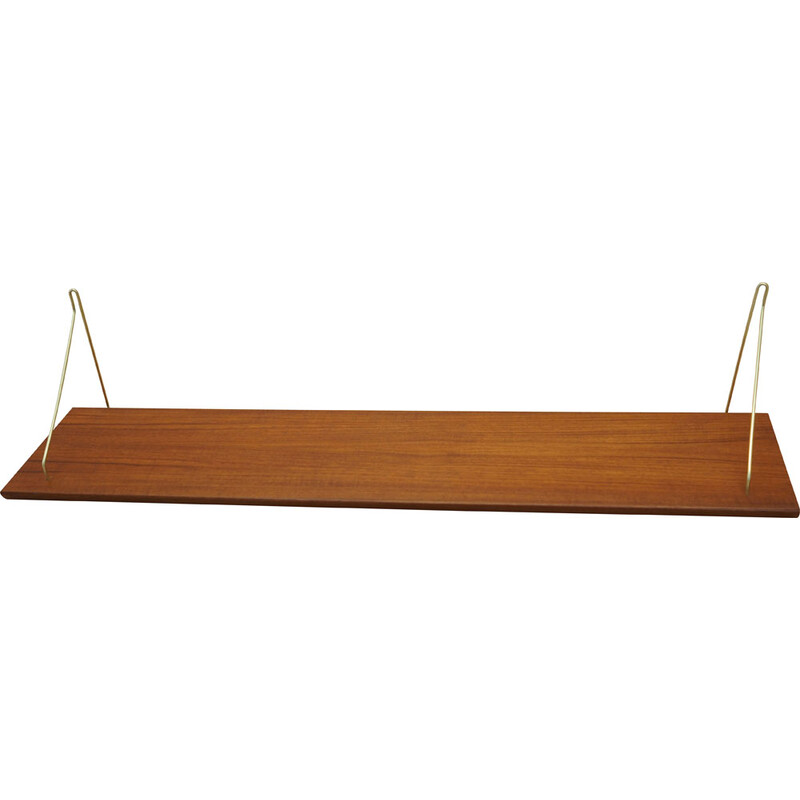 Vintage teak wall shelf, Denmark 1970s