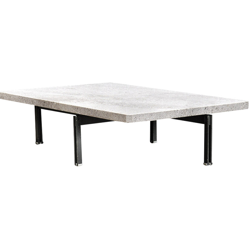 Vintage "Onda" coffee table with granite top by Giovanni Offredi for Saporiti, Italy 1970s