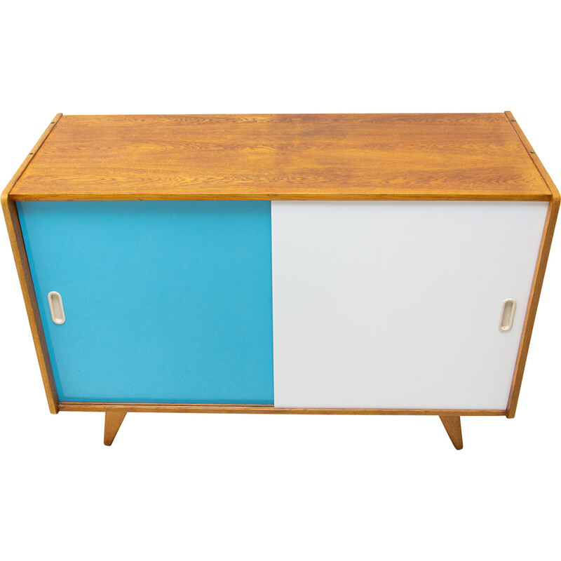 Mid century dressoir U-452 met schuifdeuren van Jiří Jiroutek, Tsjecho-Slowakije 1960