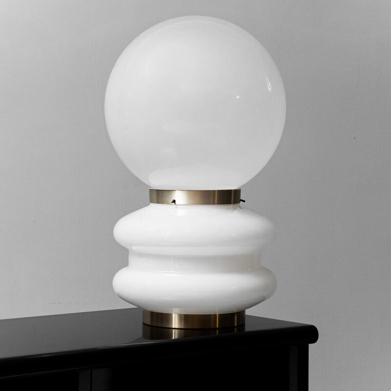 Lámpara de mesa vintage de cristal de Murano de Stilux Milano, 1960