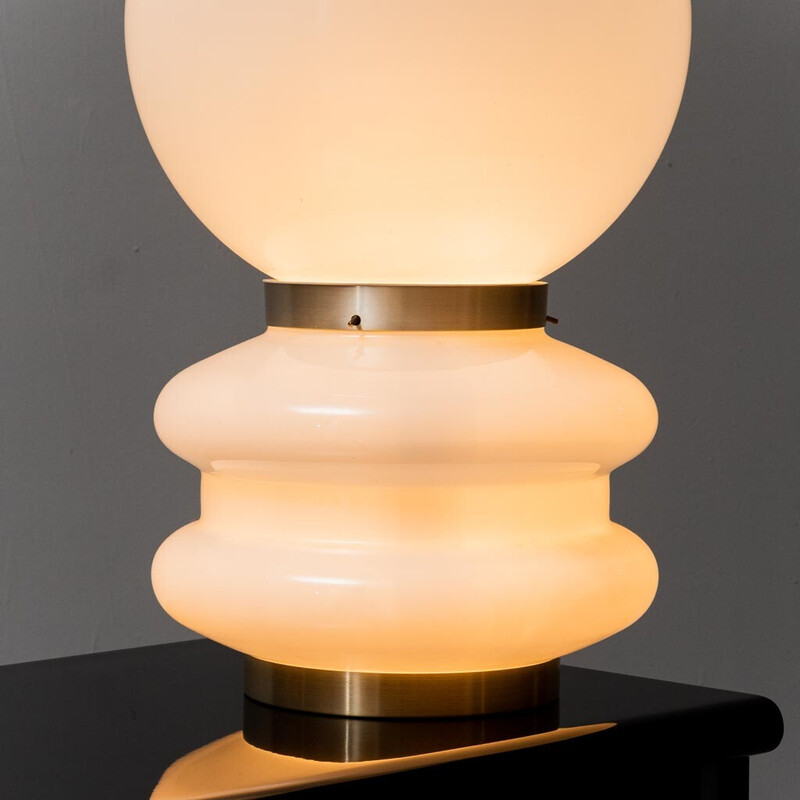 Lámpara de mesa vintage de cristal de Murano de Stilux Milano, 1960