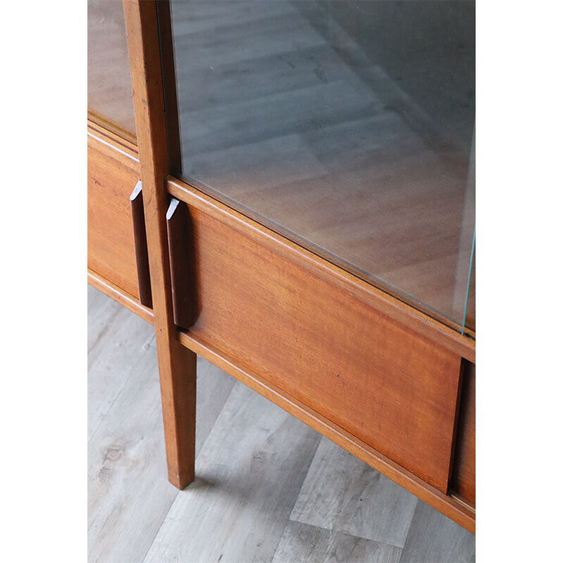 Vintage bookcase with wooden shelves, 1960