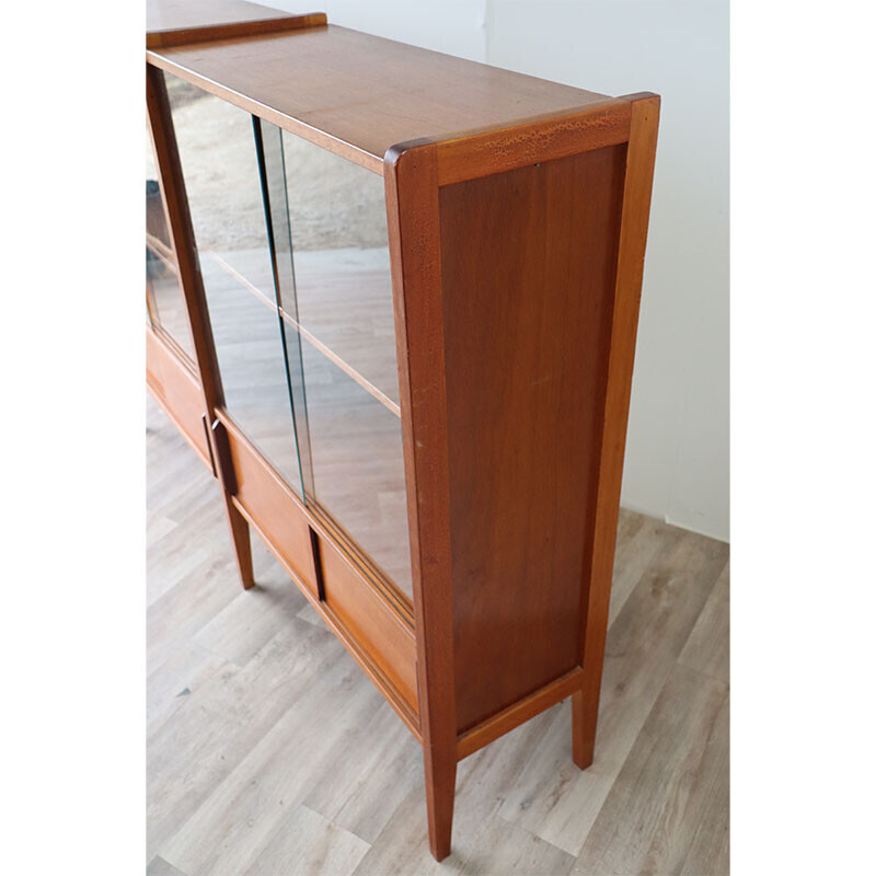 Vintage bookcase with wooden shelves, 1960