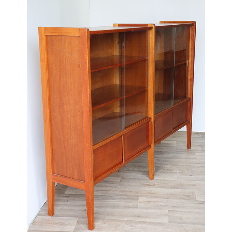 Vintage bookcase with wooden shelves, 1960