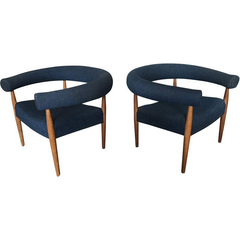 Paires de Fauteuil Ring Chairs par Nanna Ditzel pour Kolds Savværk - 1950