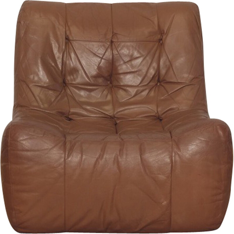 Lounge chair in brown leather - 1970s