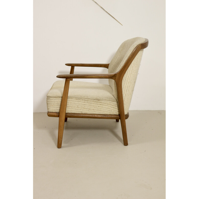 Fauteuil scandinave vintage en noyer, 1960