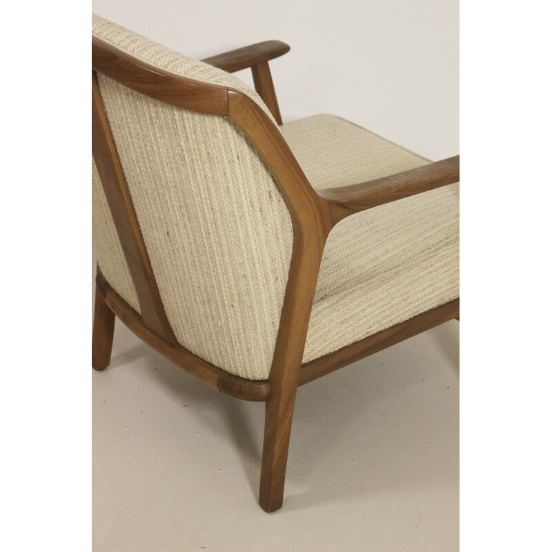 Scandinavische vintage walnoten fauteuil, 1960