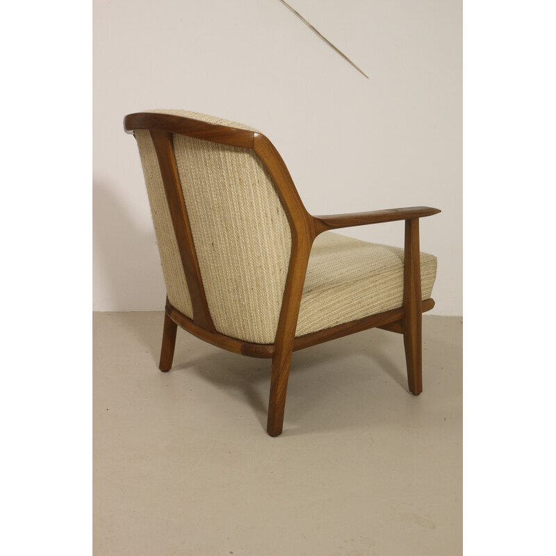 Scandinavian vintage walnut armchair, 1960