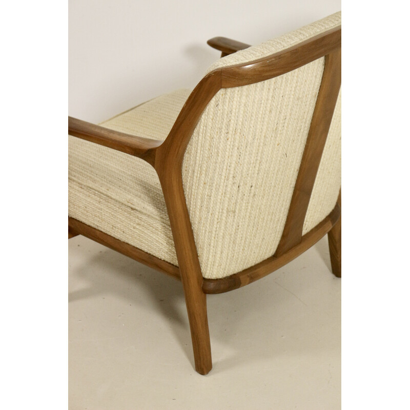 Fauteuil scandinave vintage en noyer, 1960