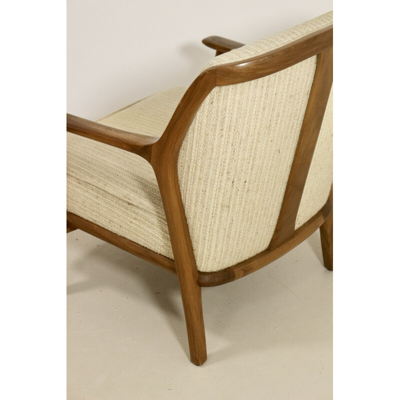 Scandinavian vintage walnut armchair, 1960