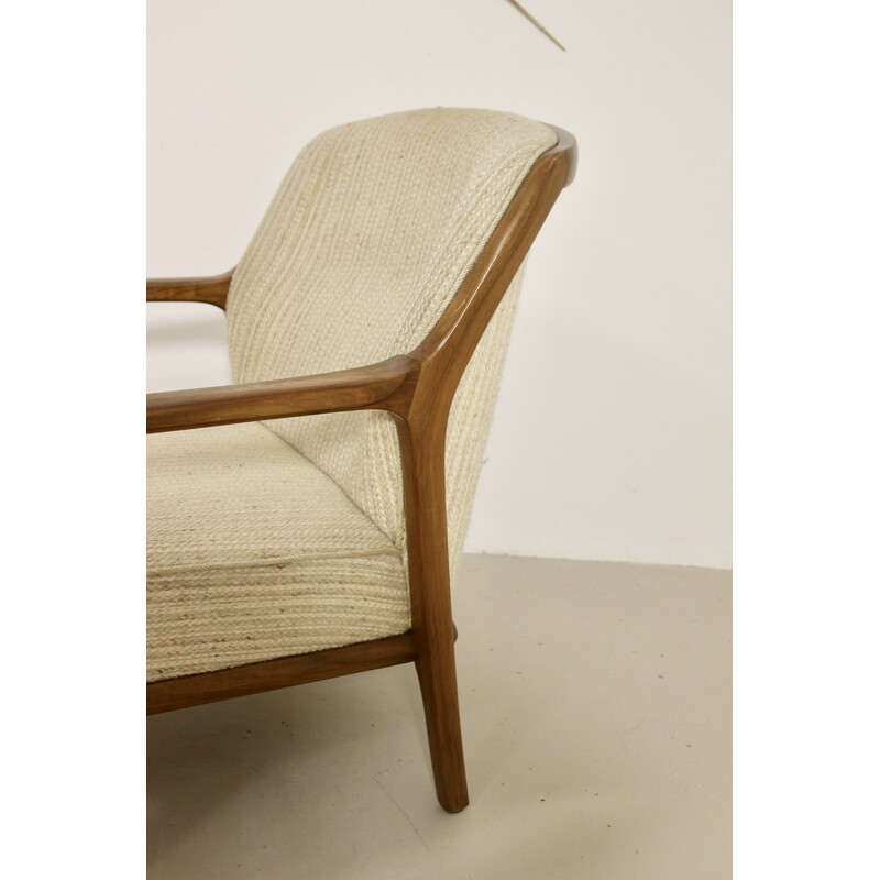 Fauteuil scandinave vintage en noyer, 1960