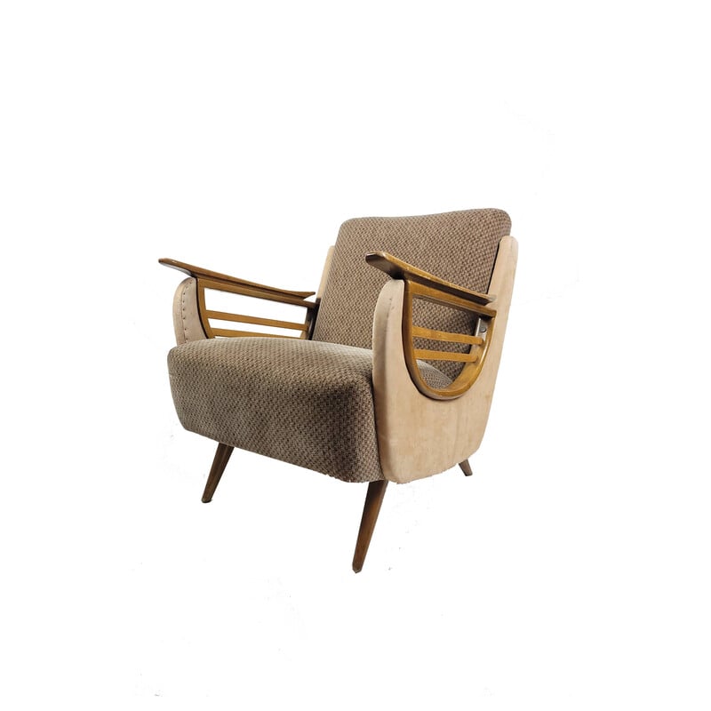 Vintage-Sessel auf Federn, 1950er Jahre