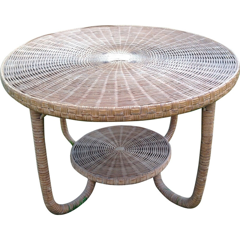 Table in rattan marrow - 1950s