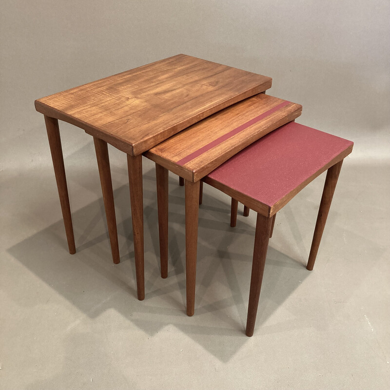 Scandinavian vintage teak nesting tables, 1950