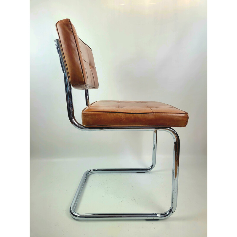 Chaise vintage en cuir écologique, 1970